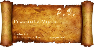 Prosznitz Viola névjegykártya